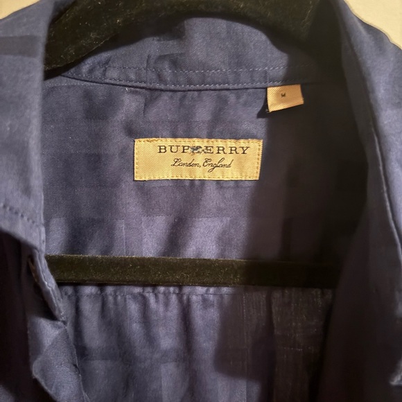 Burberry Navy Checkered Button-Down Shirt - Picture 6 of 10